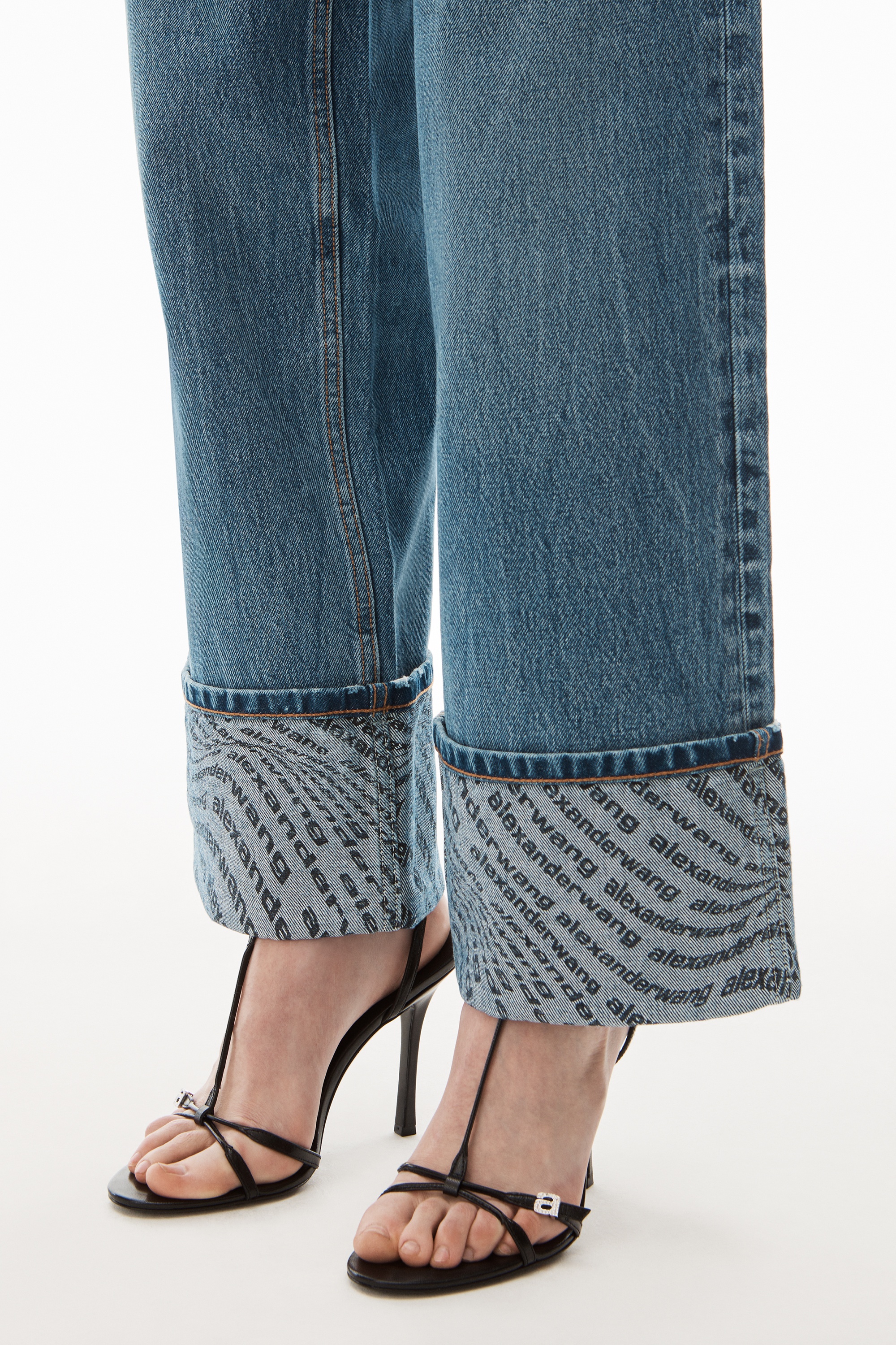 WAVE CUFF WIDE JEAN IN DENIM - 5