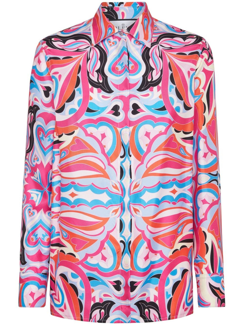 all-over graphic-print silk shirt 1