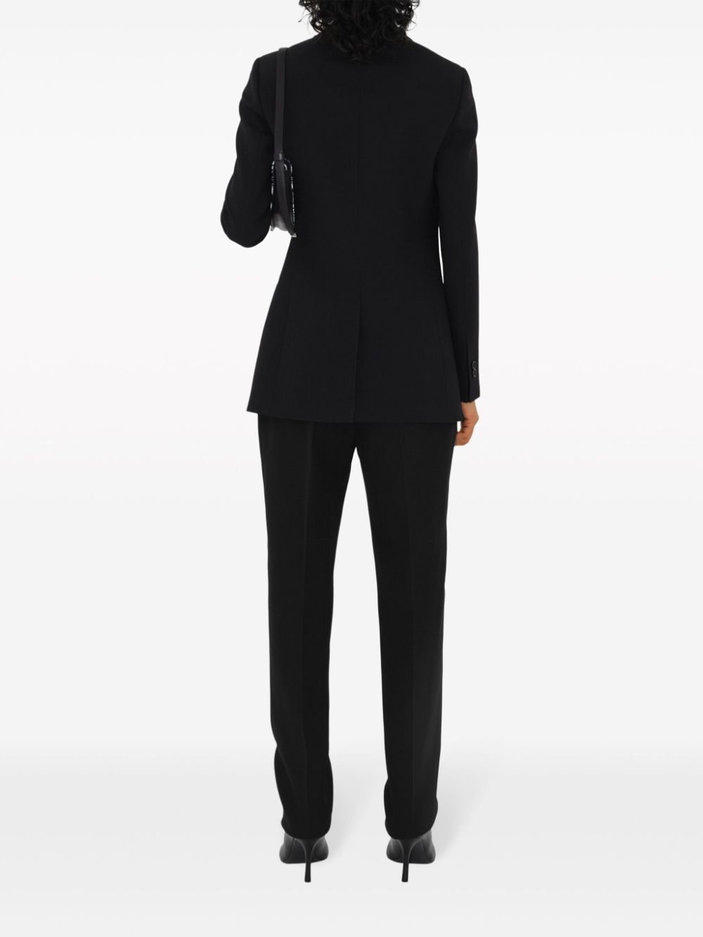 checked wool blazer - 4