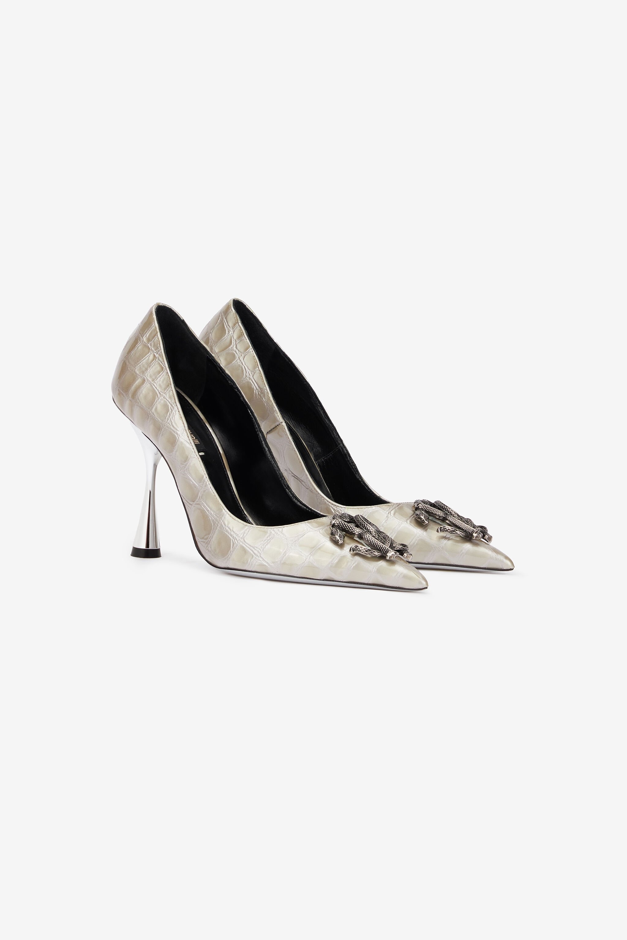 Pumps With Mirror Snake Monogram - 2