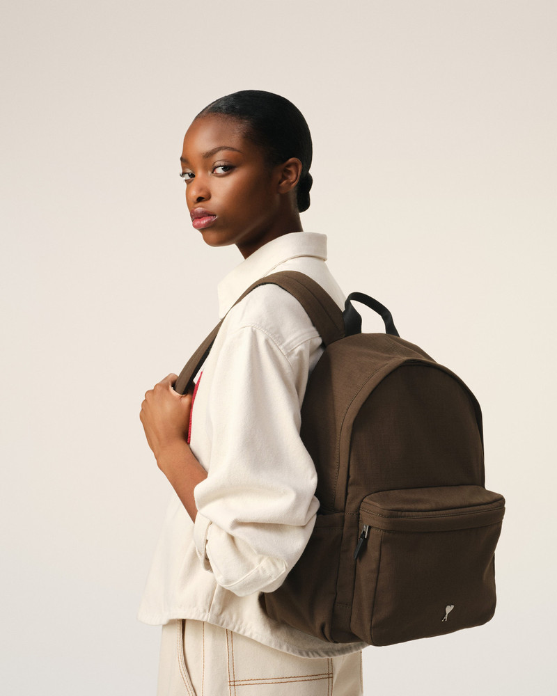 AMI Paris GREEN CANVAS AMI DE COEUR BACKPACK outlook