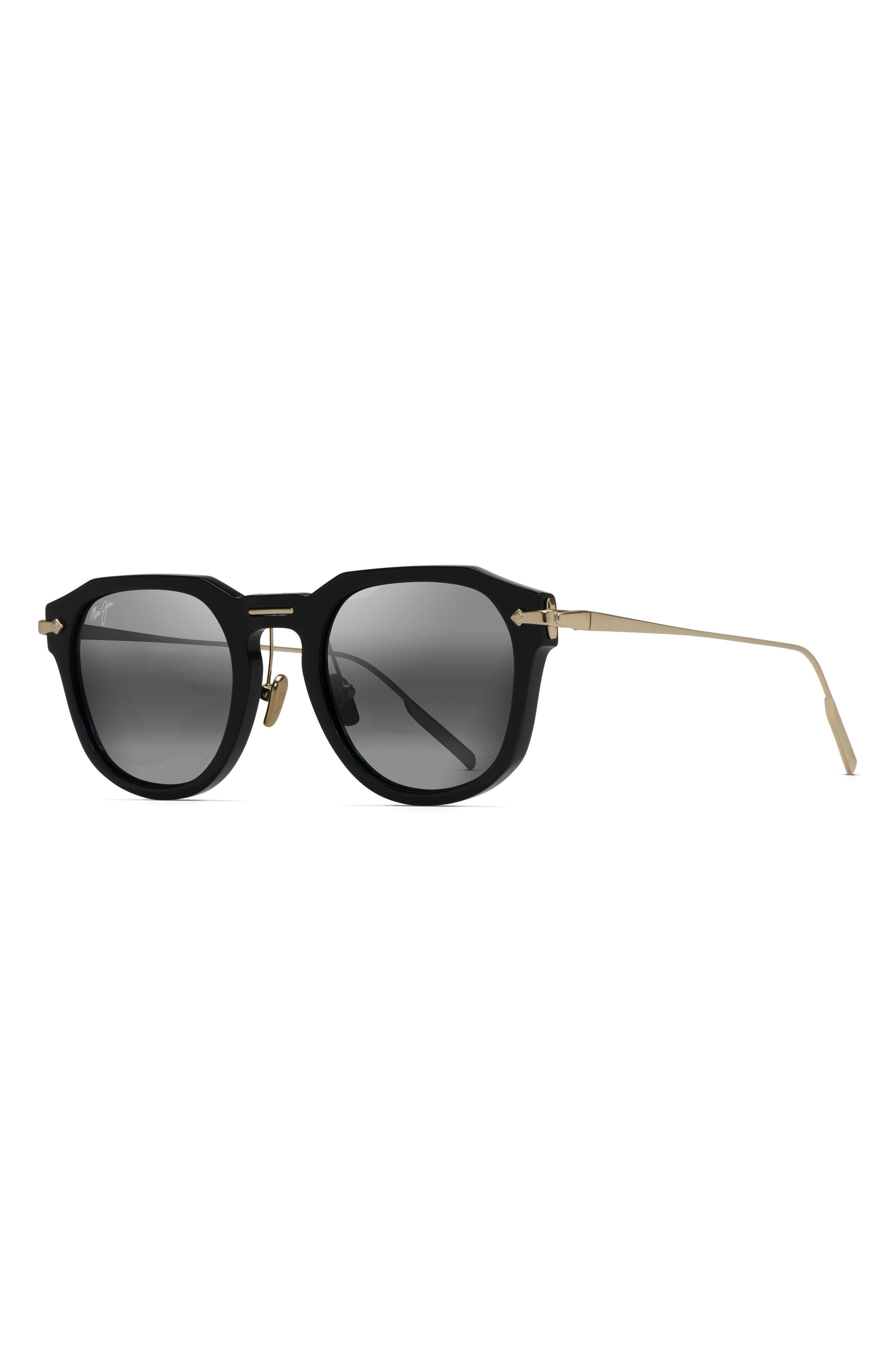 Maui Jim Alika 49mm Polarized Keyhole Sunglasses in Black With Gold at Nordstrom - 2