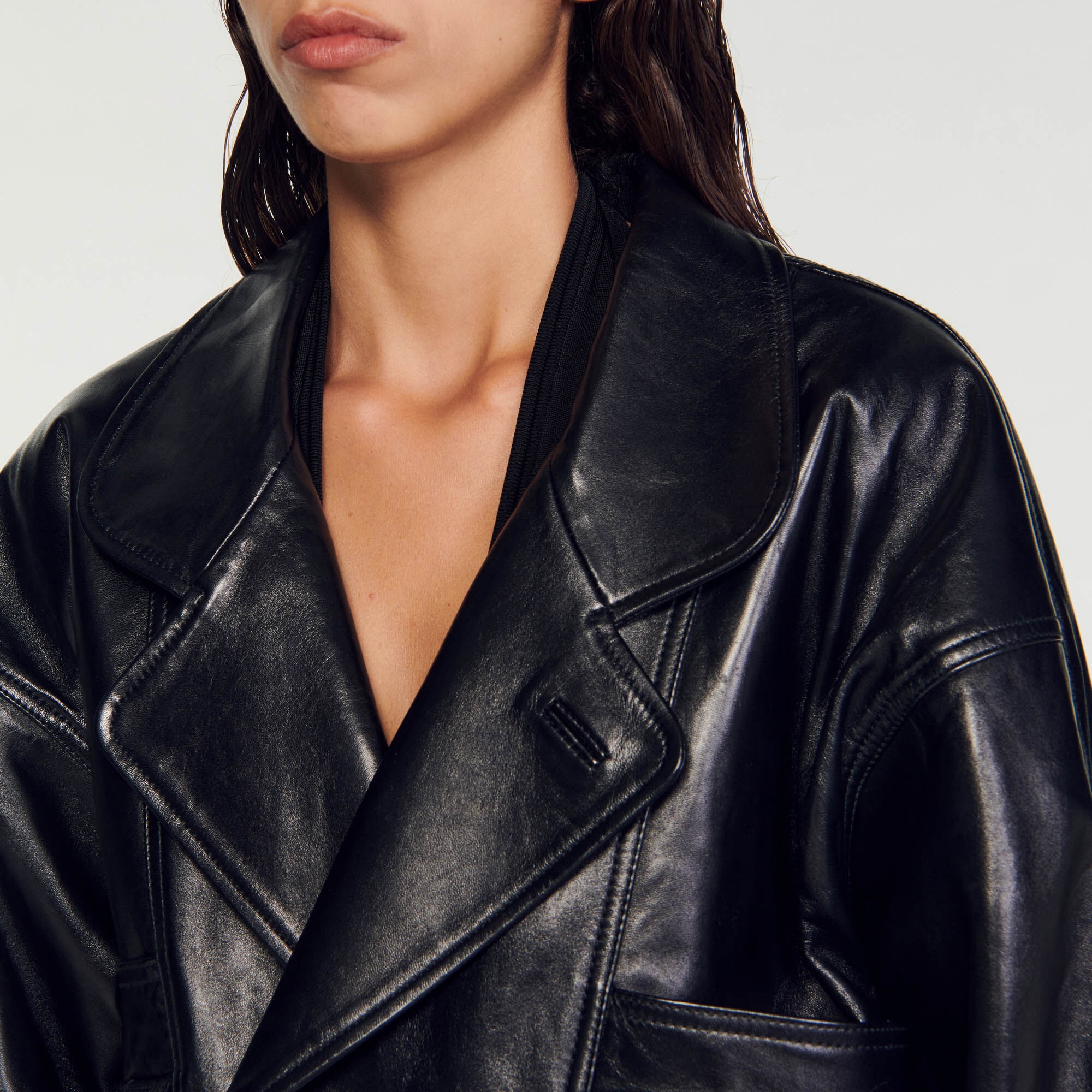 OVERSIZED LEATHER JACKET - 4