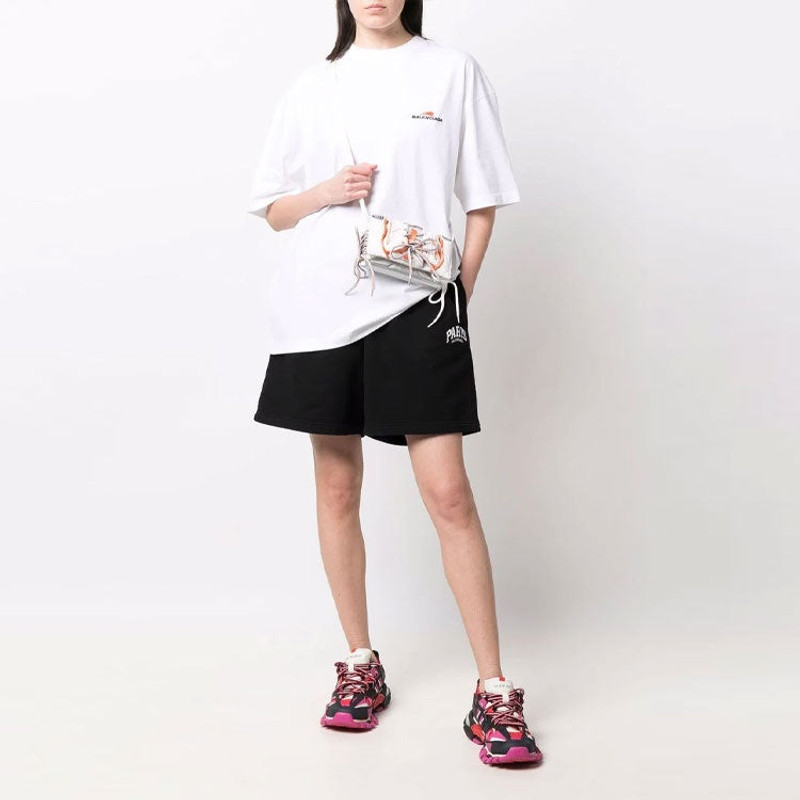 BALENCIAGA Balenciaga Cities Paris Cotton Sweat Shorts 'Black White' 676137TLVL81070 outlook
