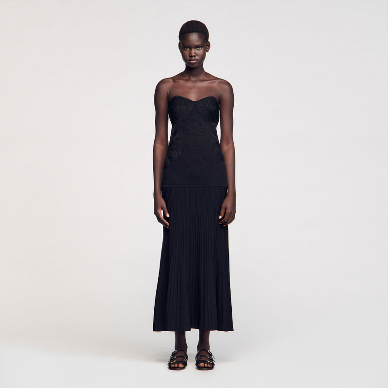 Sandro BUSTIER KNIT DRESS outlook