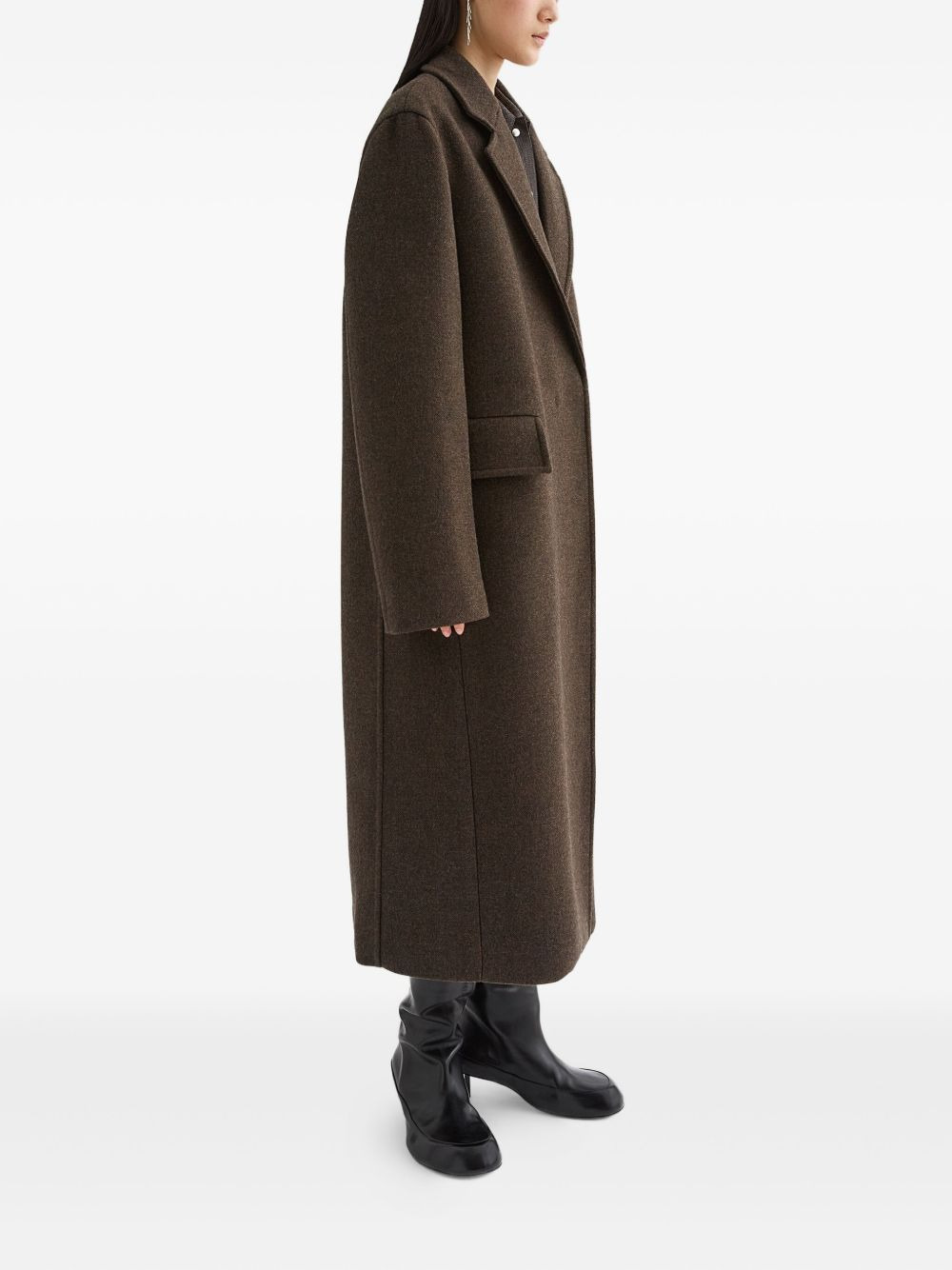 mélange-effect coat - 3