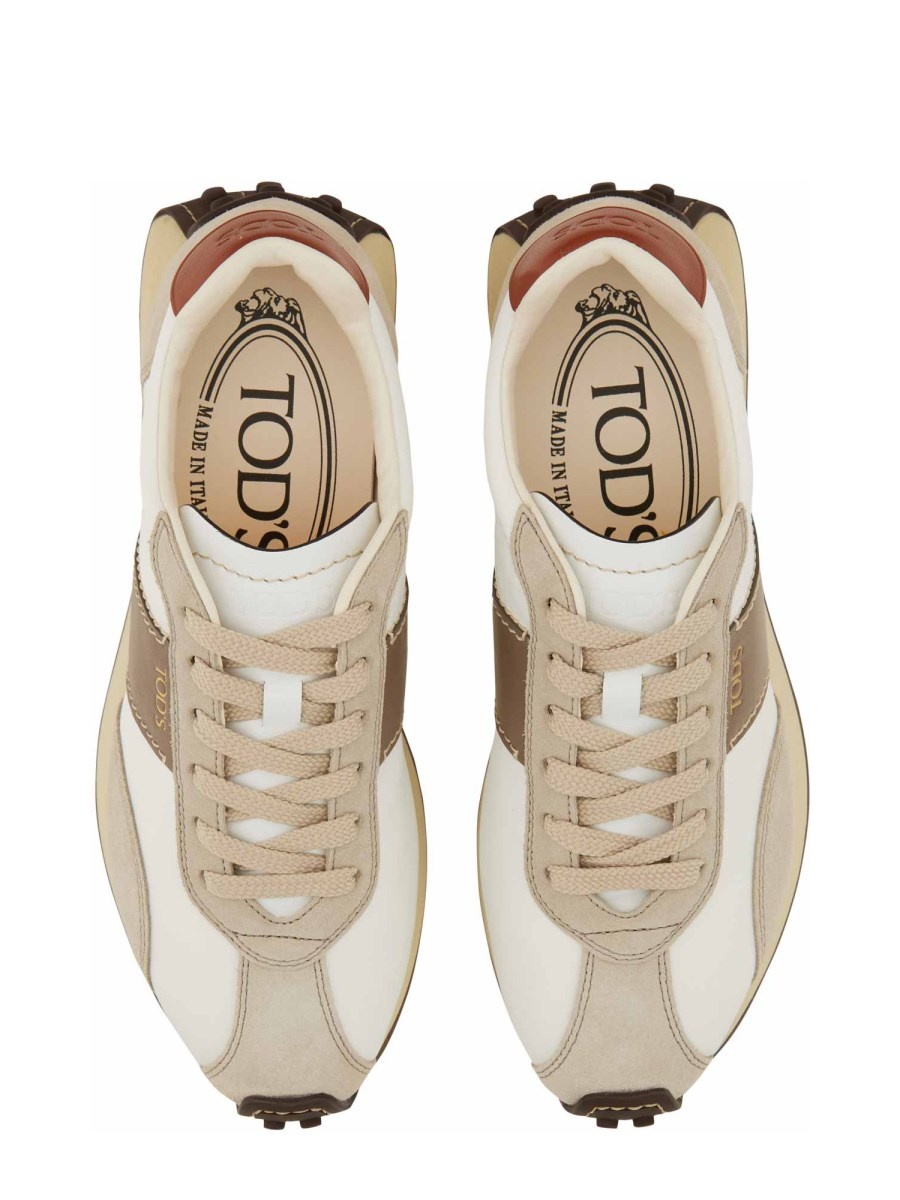 SNEAKER IN PELLE E TESSUTO - 2