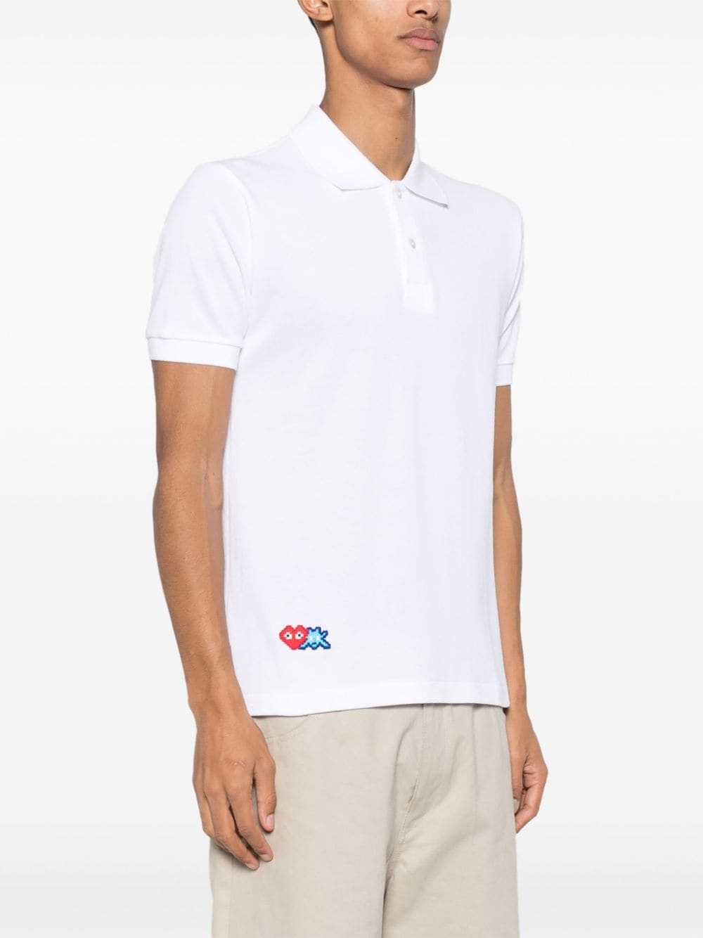 x the Artist Invader pixelated-appliquÃ© polo shirt - 3