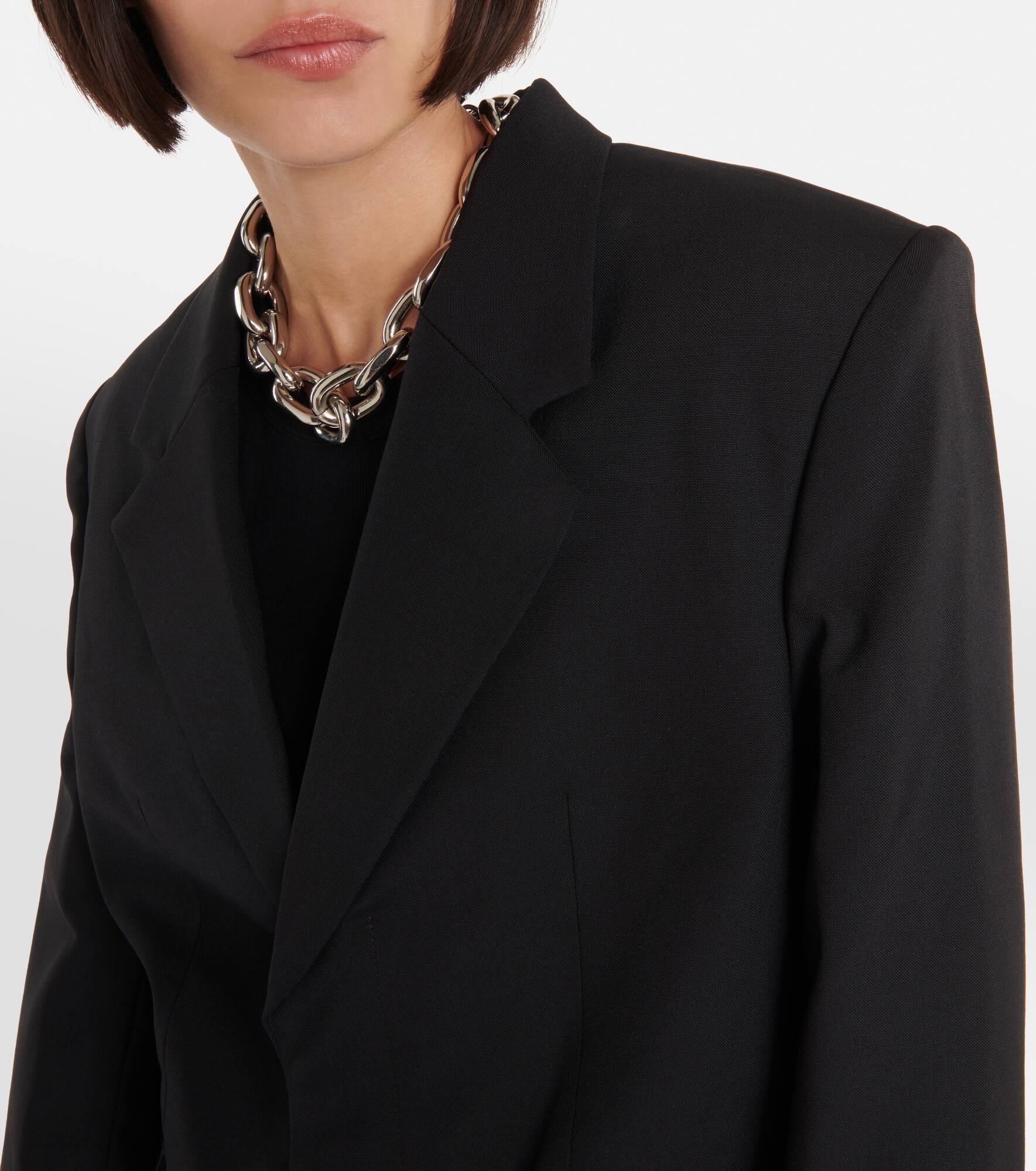 Lace-trimmed cutout wool blazer - 4