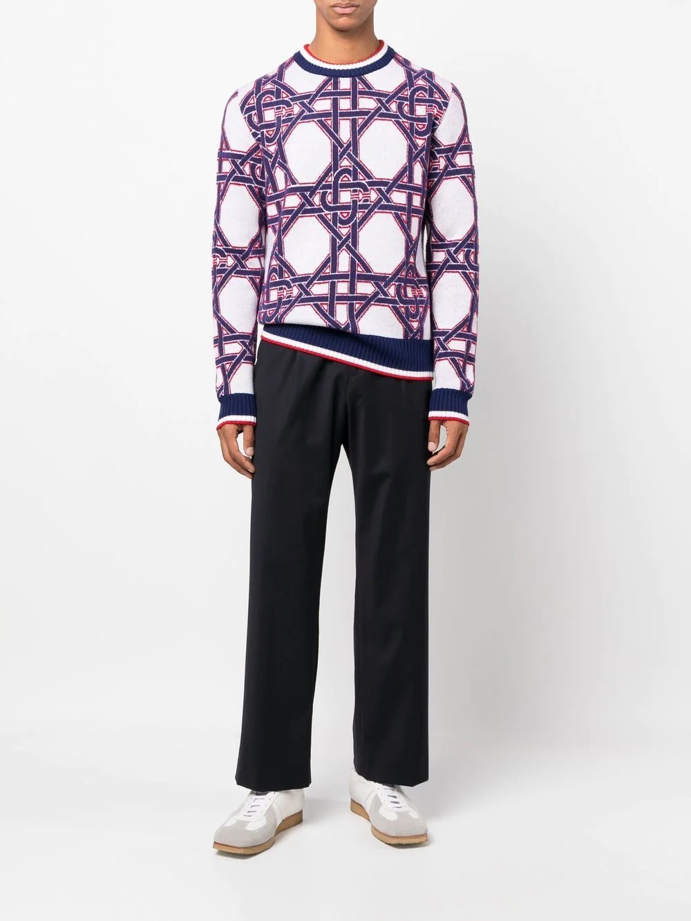 intarsia-knit logo jumper - 2