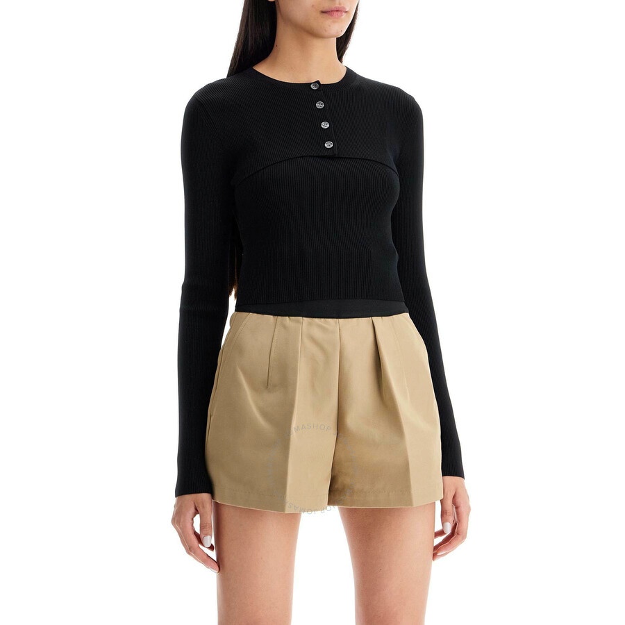 T by Alexander Wang Ribbed-Knit Double Layer Top - 2