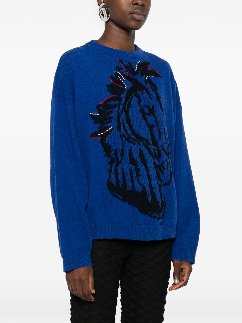 Horse Head-jacquard jumper - 3