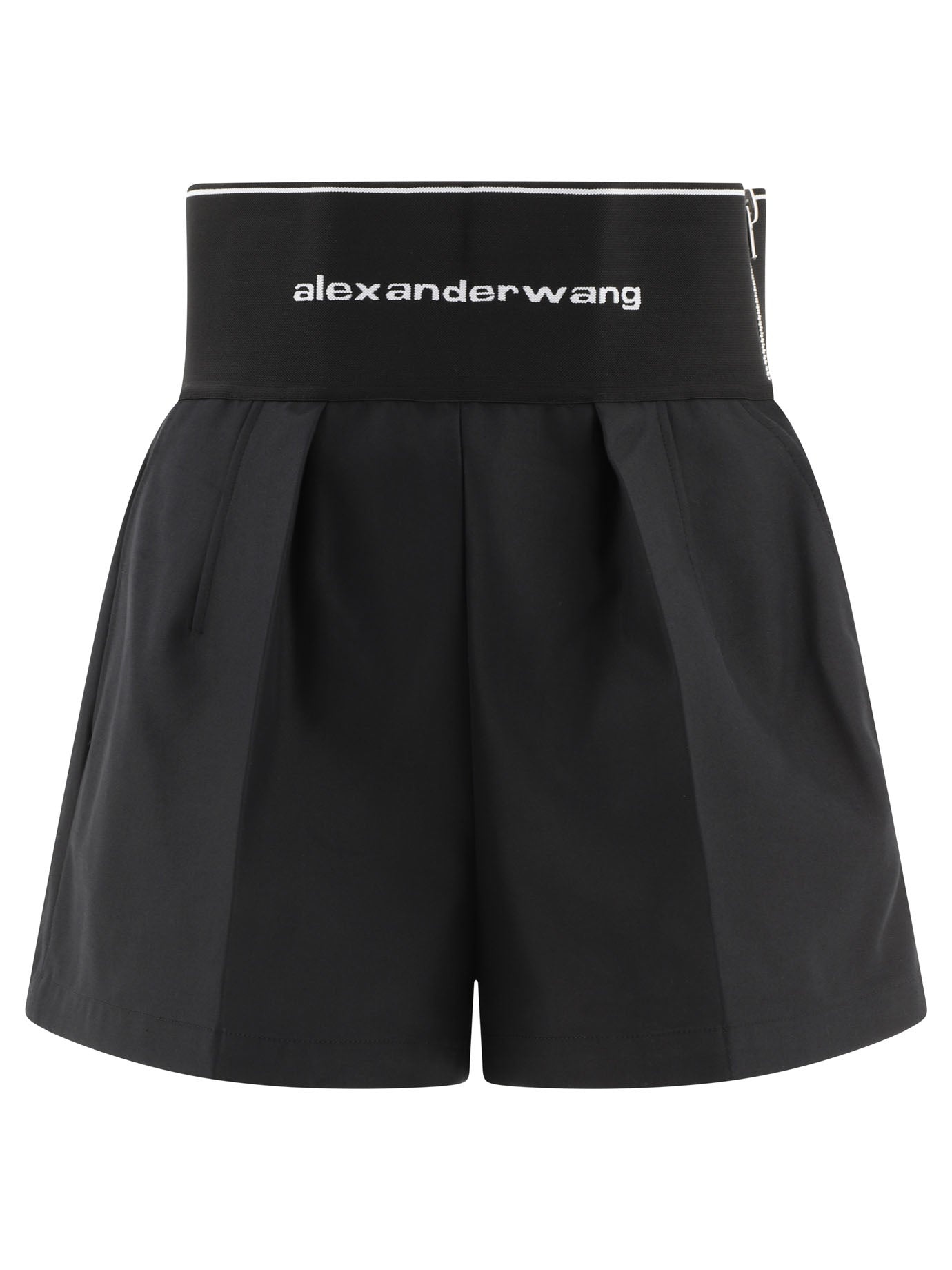 Alexander Wang Safari Short With Exposed Zipper And Logo Elastic - 1