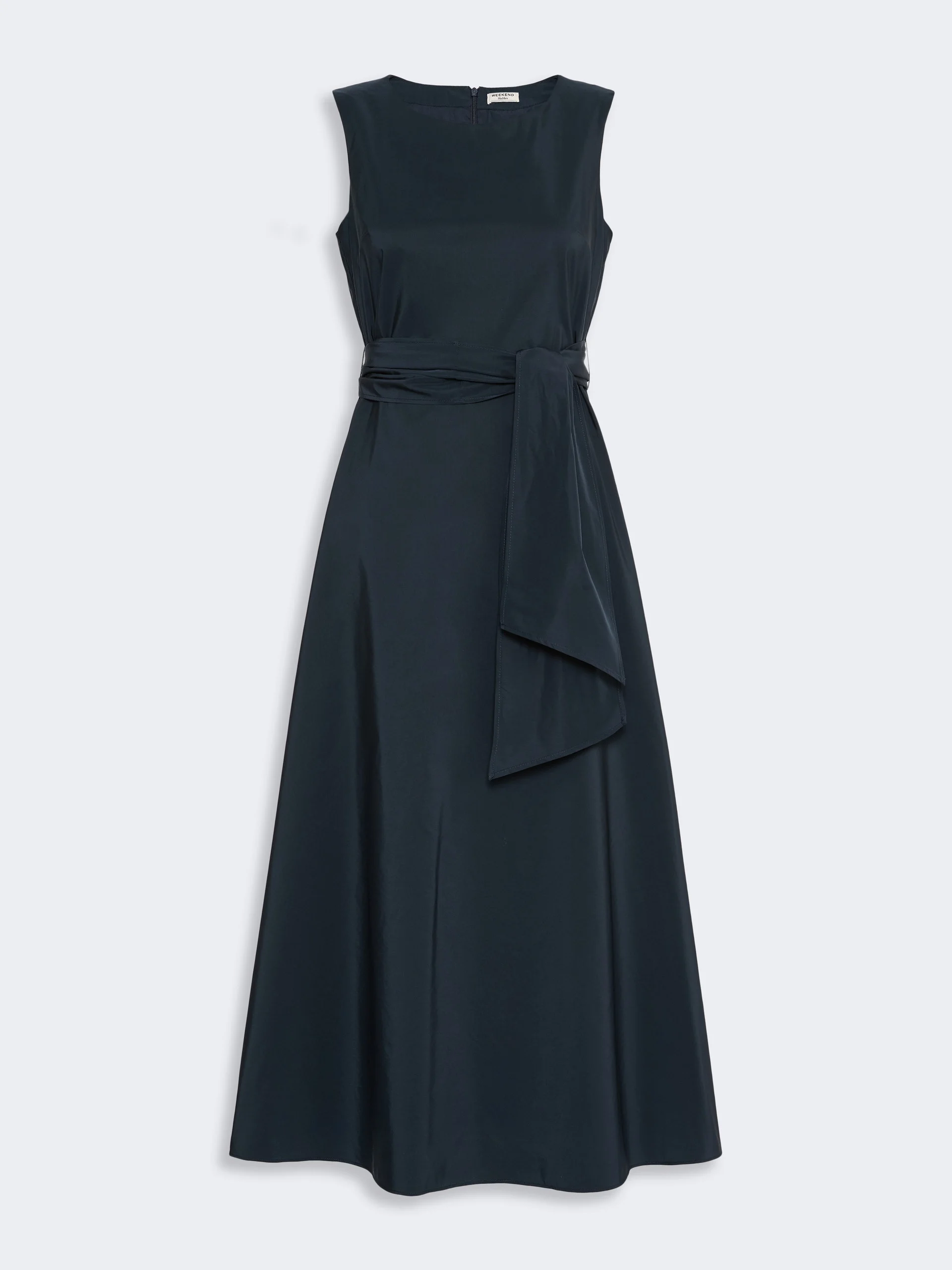GENTILE Flared taffeta dress - NAVY - 1