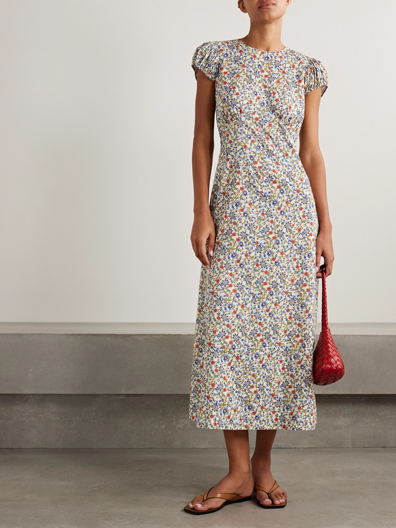 DÔEN Rhodia Floral-print Organic Cotton-voile Midi Dress outlook