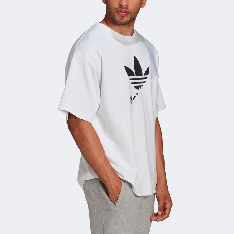 Men's adidas originals Bld Tricot In T Logo Sports Splicing Short Sleeve White T-Shirt HG1439 - 4