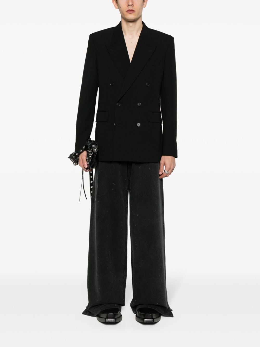 crystal-embellished track pants - 2
