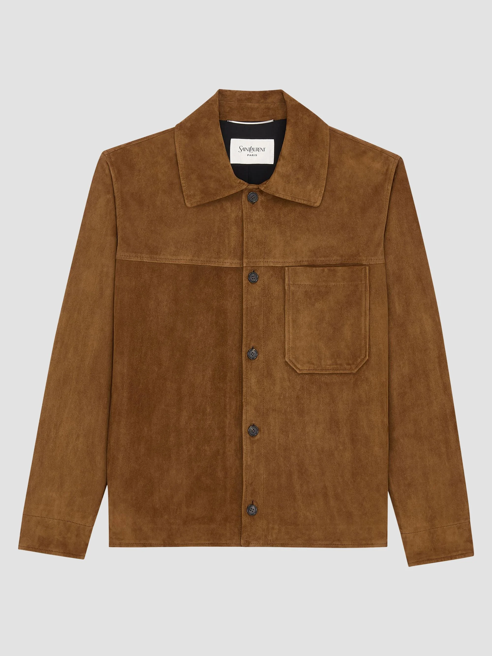 Men's Overshirt in Suede - Rhum Ambre - 1