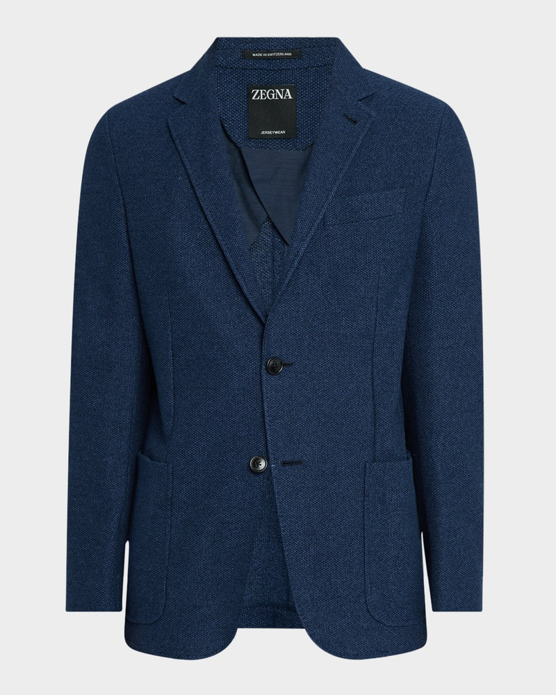 ZEGNA Men's Solid Textured Jersey Blazer outlook