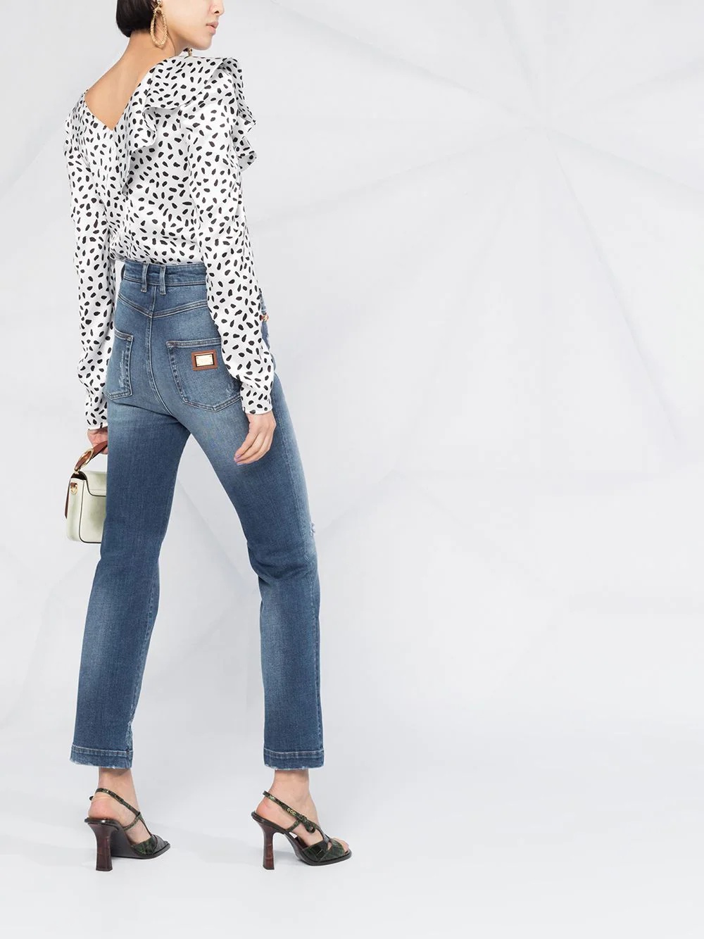 high-waisted cropped jeans - 6