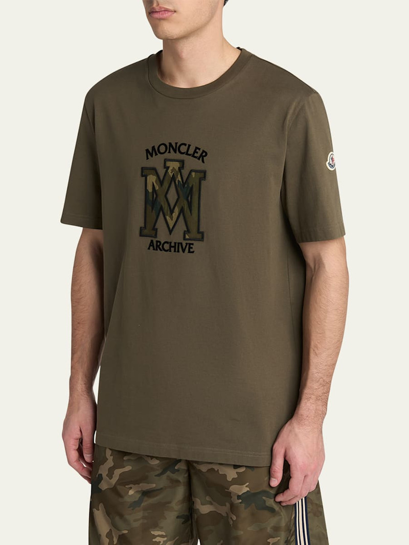 Moncler Men's Camouflage Logo Crewneck T-Shirt outlook