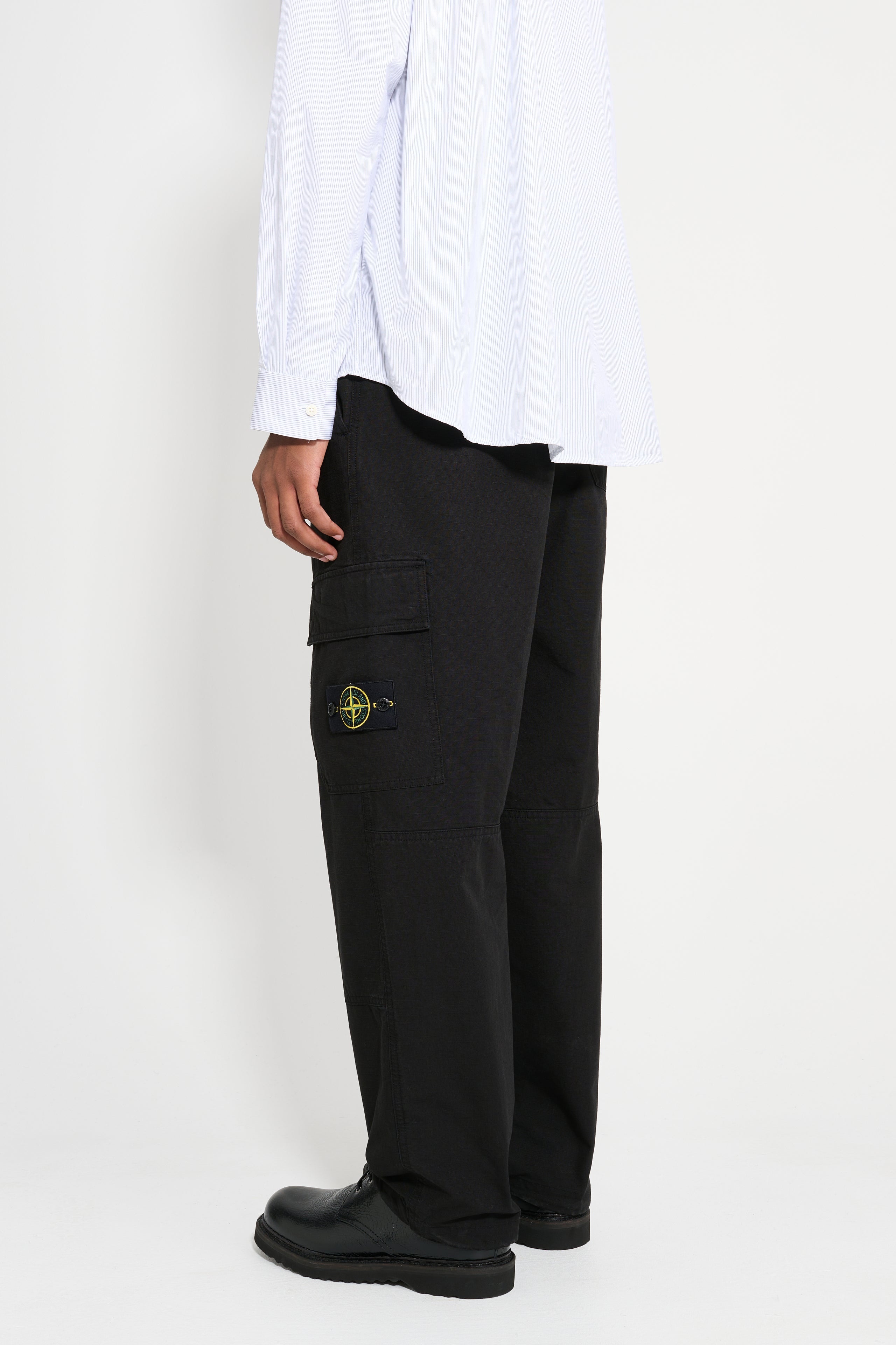 STONE ISLAND RELAXED PANTS BLACK - 3