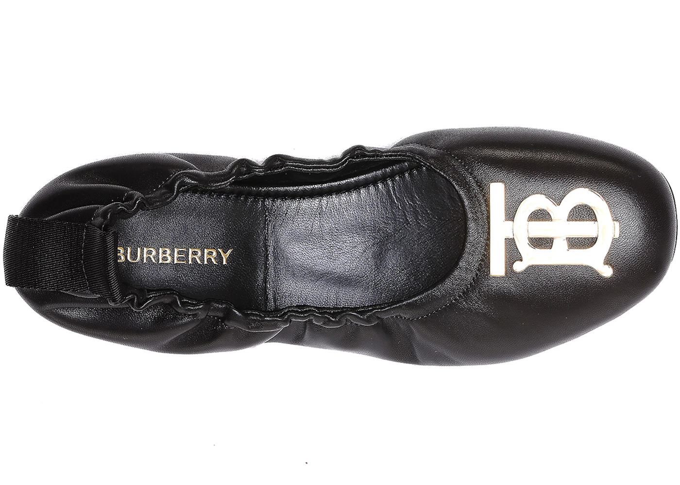 Burberry TB Logo Plaque Ballerina Flat Black (Women's) - 2