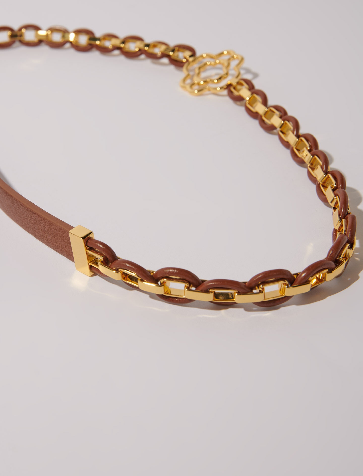 Leather belt with links - 4