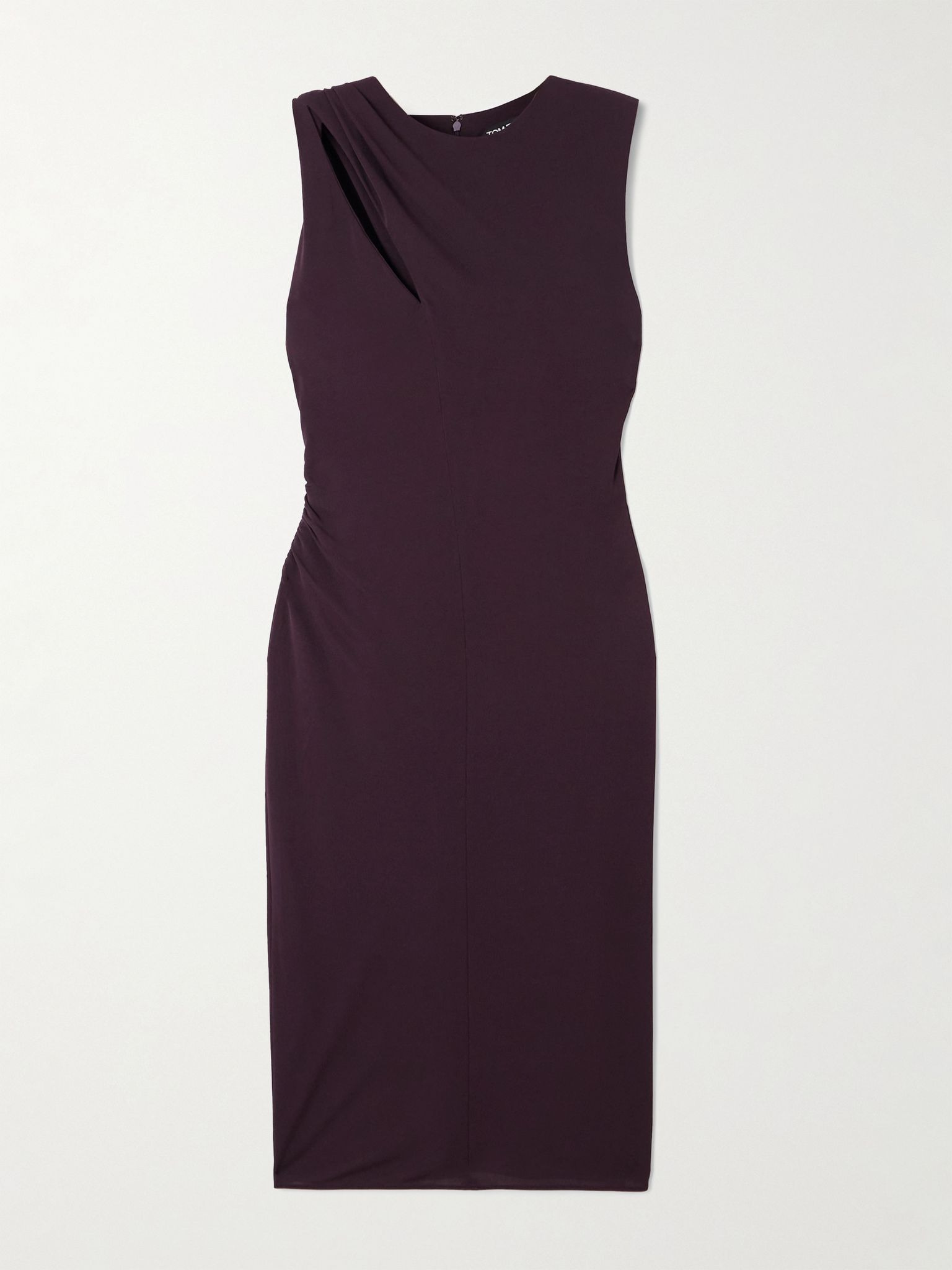 Draped cutout jersey dress Purple - 1