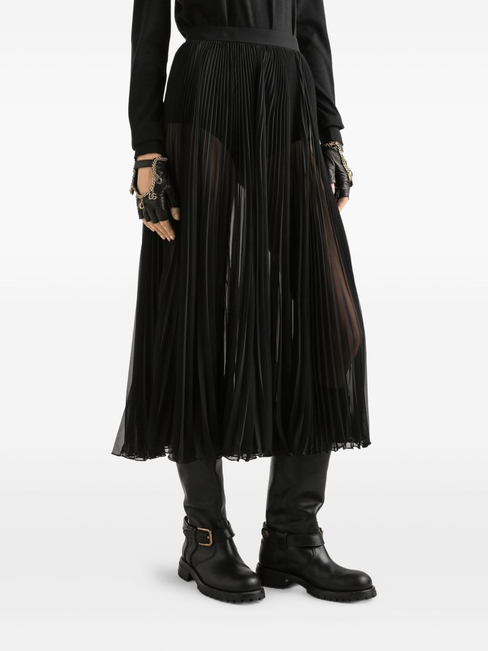 pleated midi skirt - 4