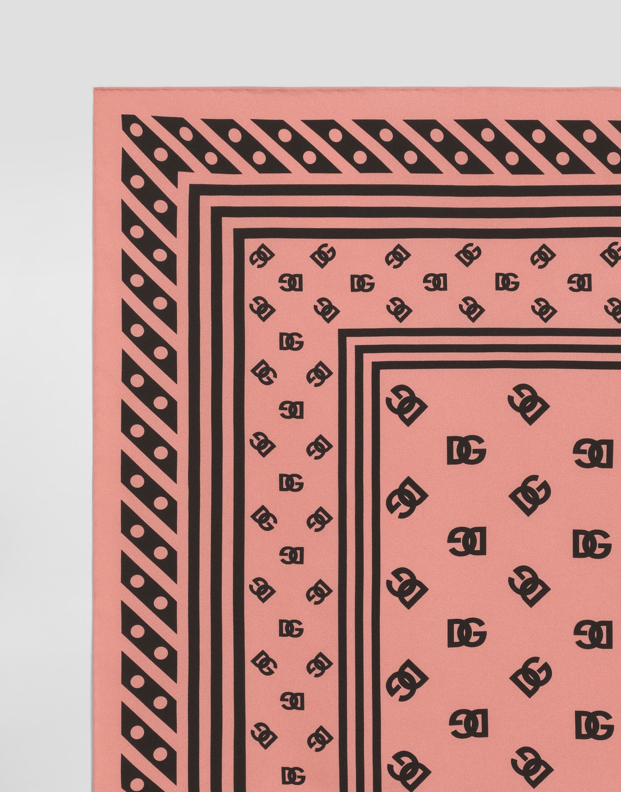 Silk twill foulard with all-over DG logo print (90x90) - 2