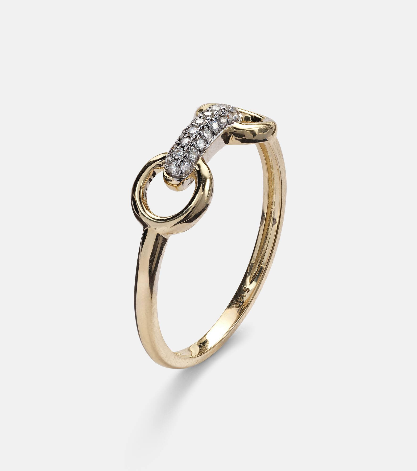 Bridle 14kt gold ring with diamonds - 4