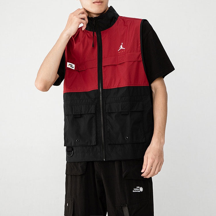 Air Jordan Casual Alphabet Printing Zipper Splicing vest Red DC7305-677 - 5