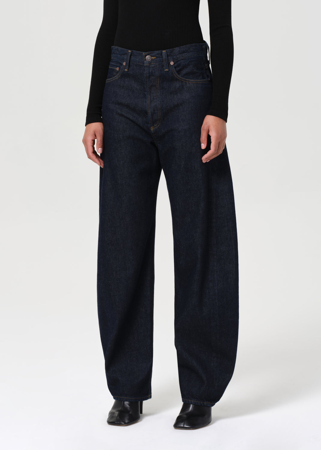 LUNA HIGH RISE PIECED TAPER IN RINSE - 5