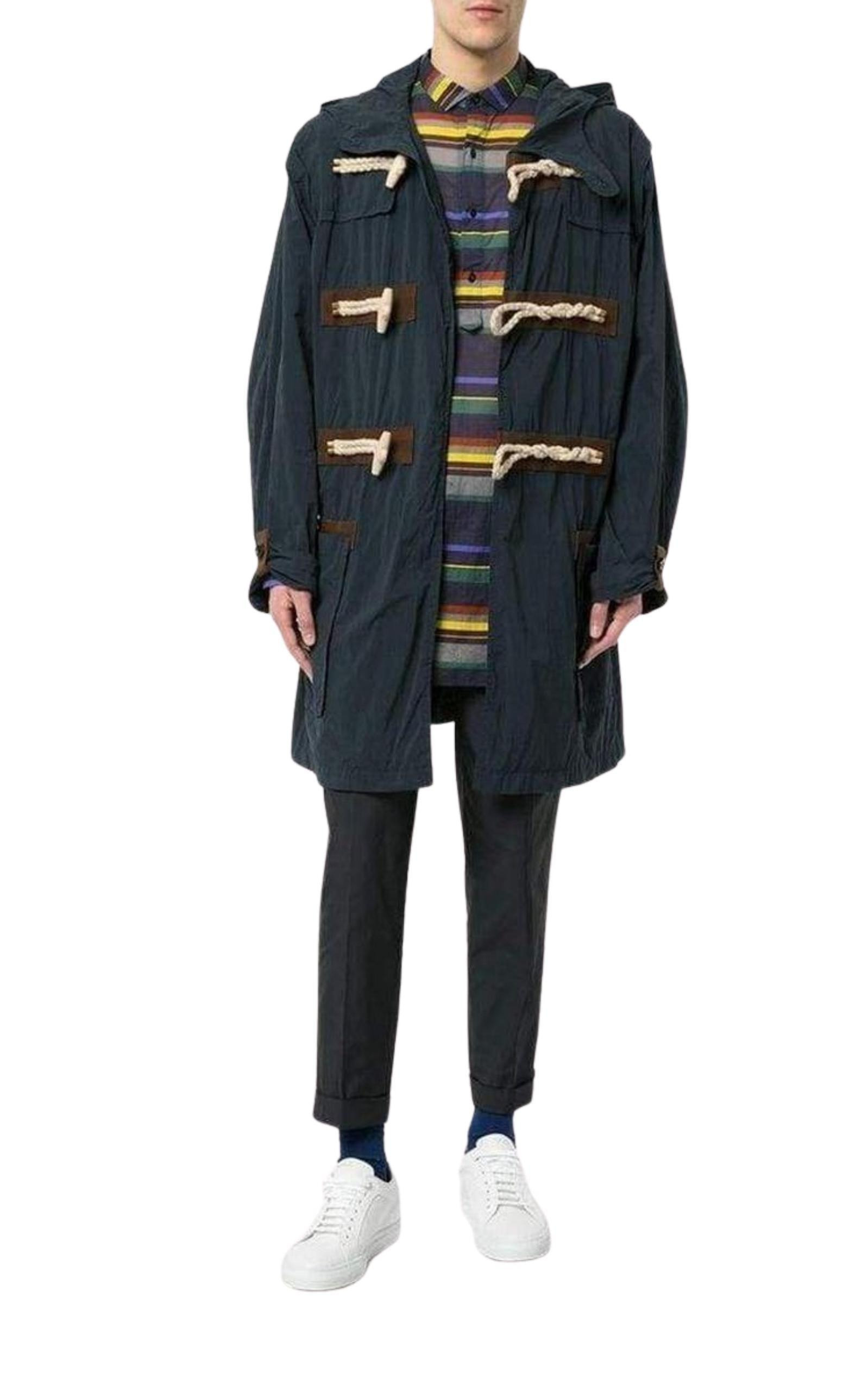 Kolor Blue Oversized Duffle Coat - 3
