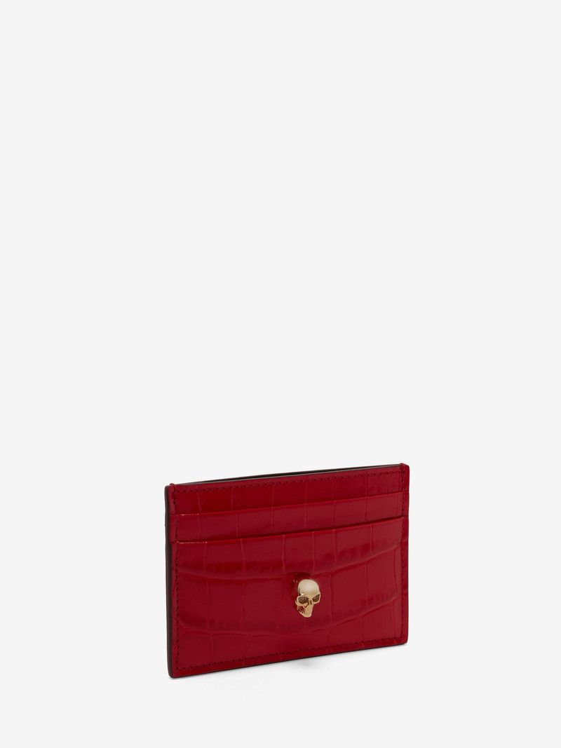 Alexander McQueen Women's Skull Card Holder in Oxblood outlook