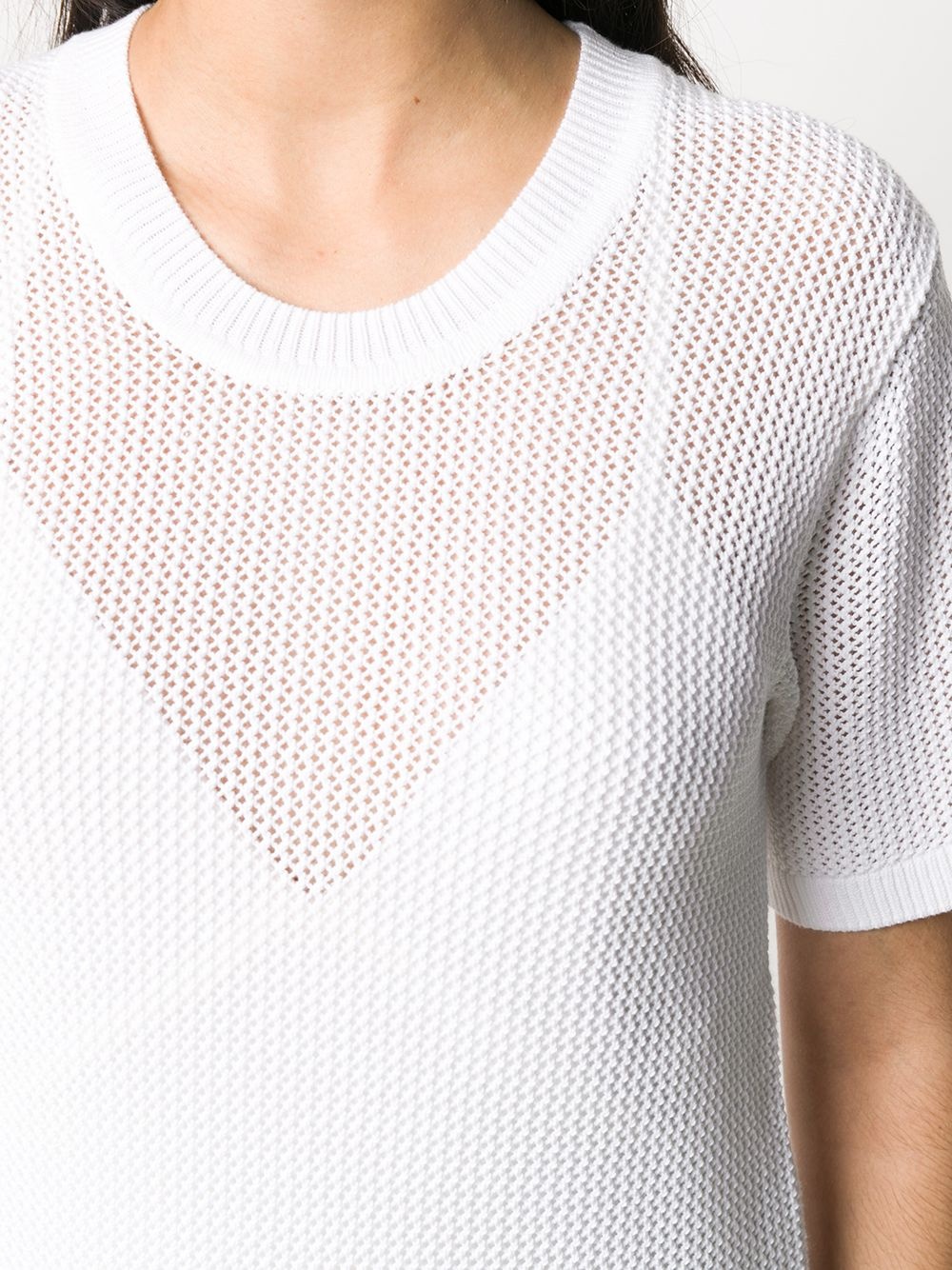 mesh knit T-shirt - 5