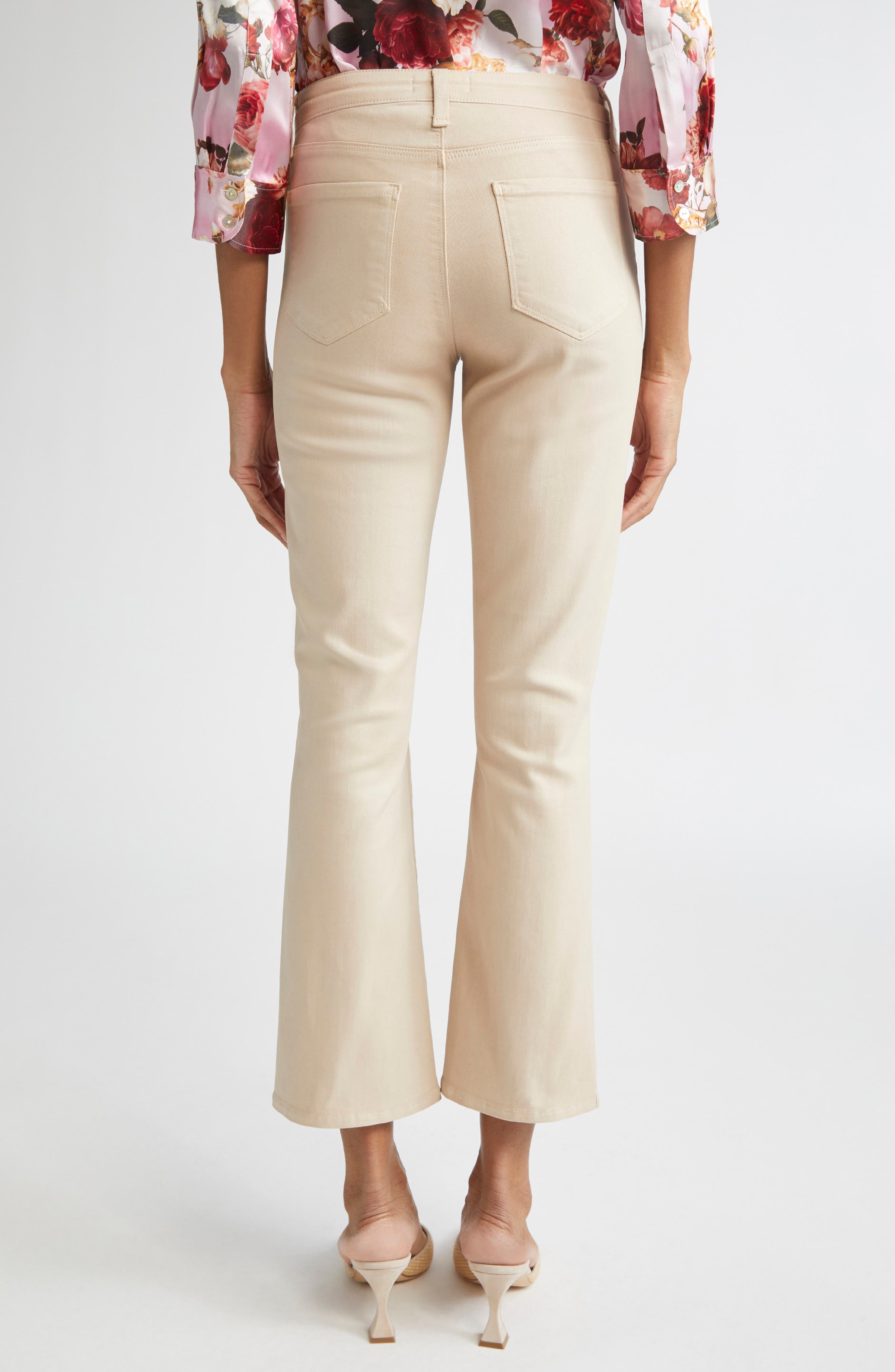 L'AGENCE Tati High Waist Ankle Micro Bootcut Jeans in Cement Coated at Nordstrom - 2