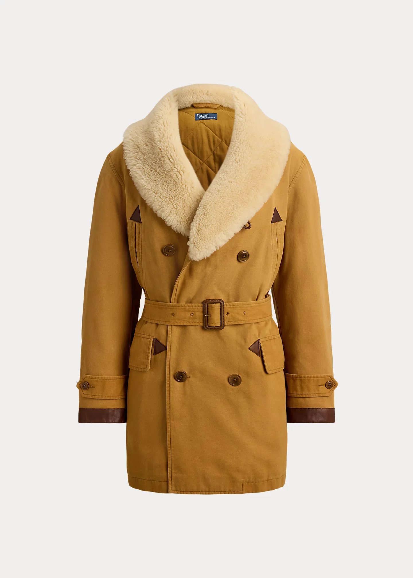 Shearling-Trim Canvas Ranch Coat - 1