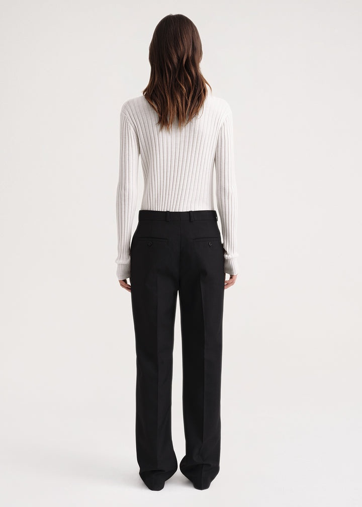 Mid-waist straight trousers black - 4
