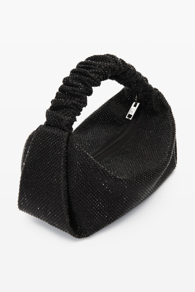 Alexander Wang SCRUNCHIE MINI BAG IN SATIN WITH CLEAR BEADS outlook
