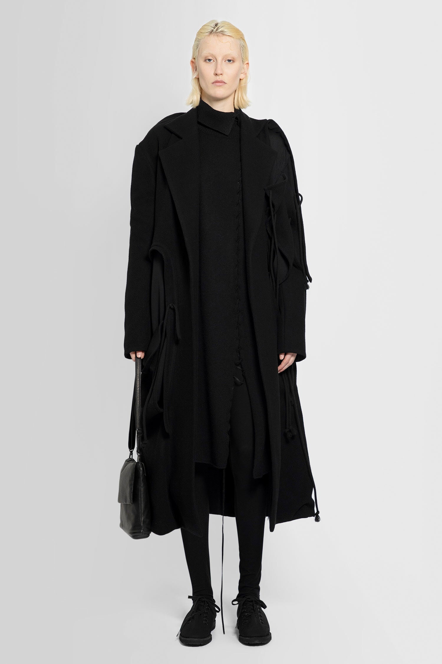 YOHJI YAMAMOTO WOMAN BLACK COATS - 1