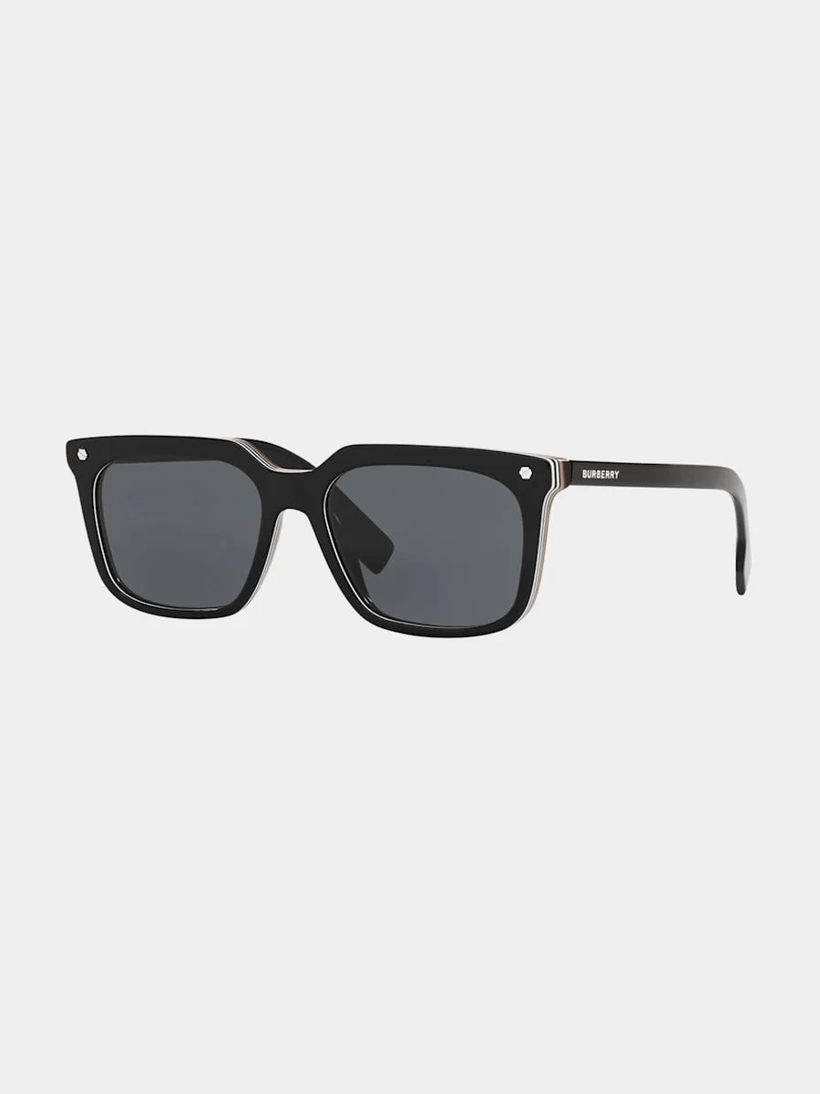 Men's Icon Stripe Square Acetate Sunglasses - 1