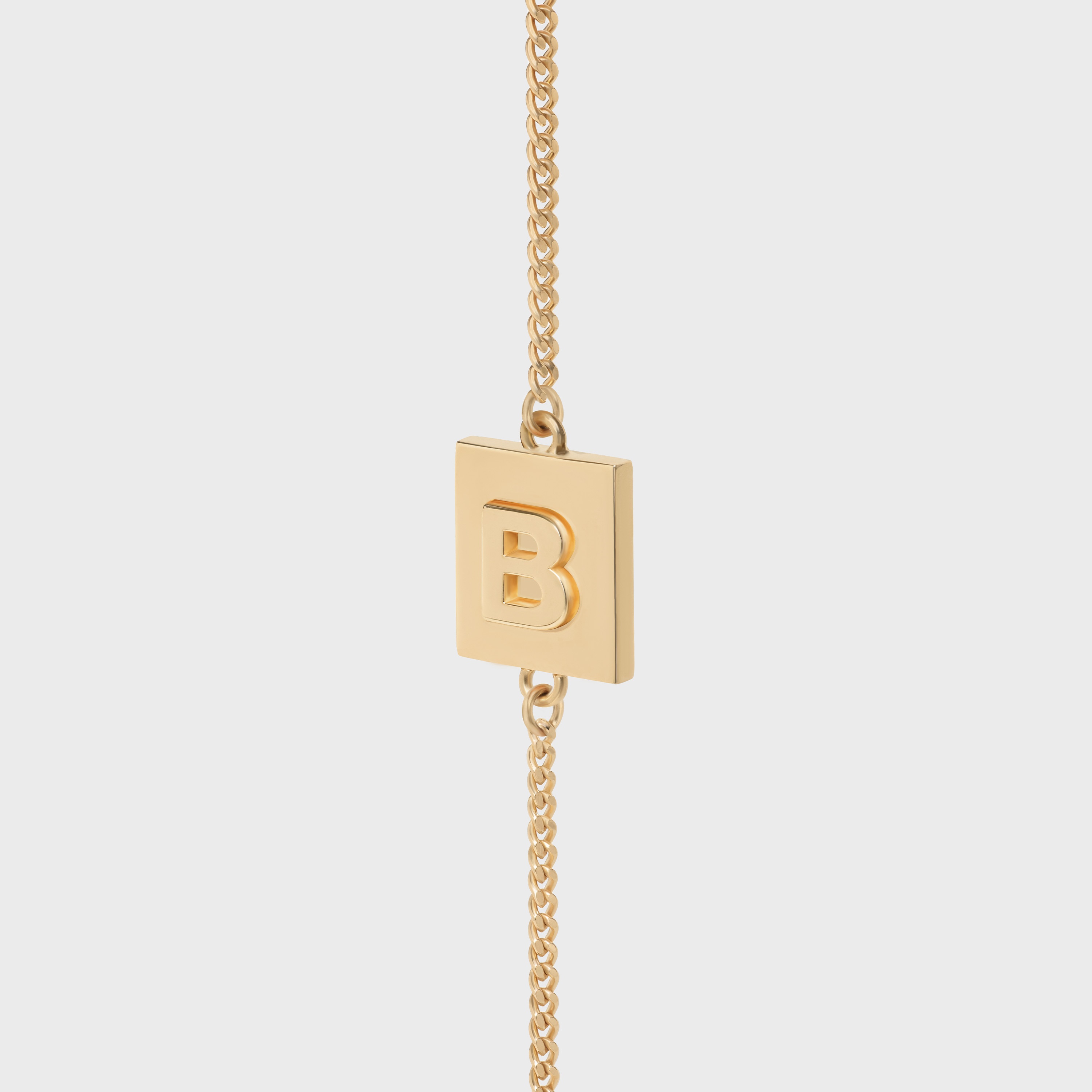 Alphabet B Bracelet in Brass with Gold Finish - 1