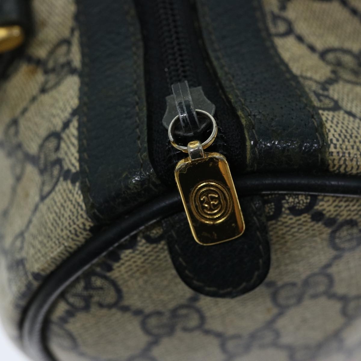 GUCCI GG Supreme Sherry Line Hand Bag Pvc Navy Red 40 02 006 - 9