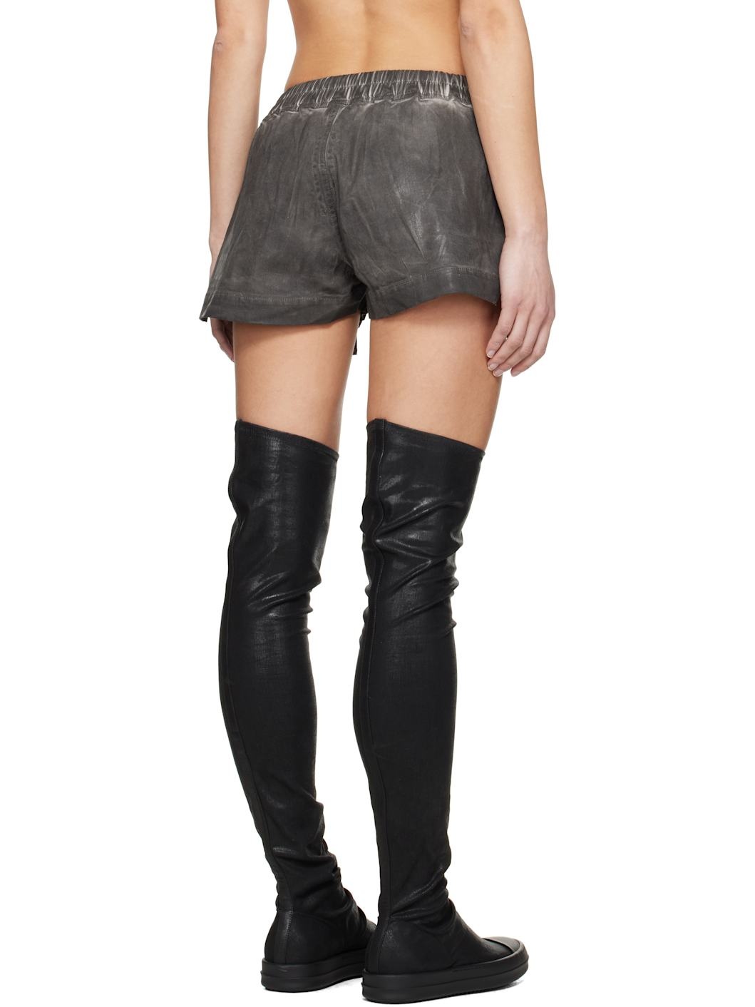 Gray Hollywood Fog Boxers Denim Shorts - 3