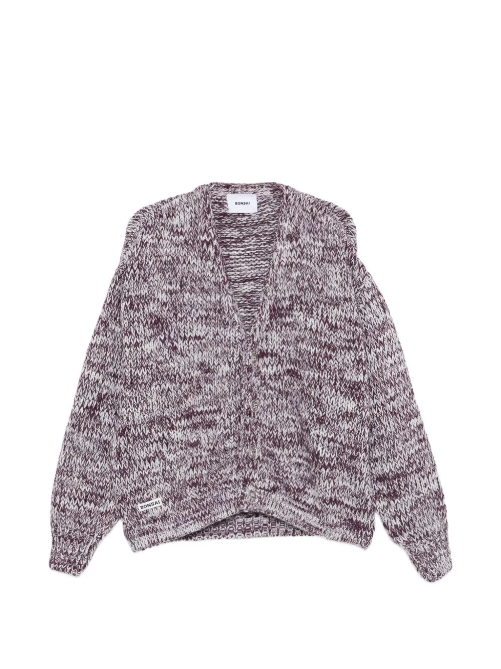 marl-knit cardigan - 1