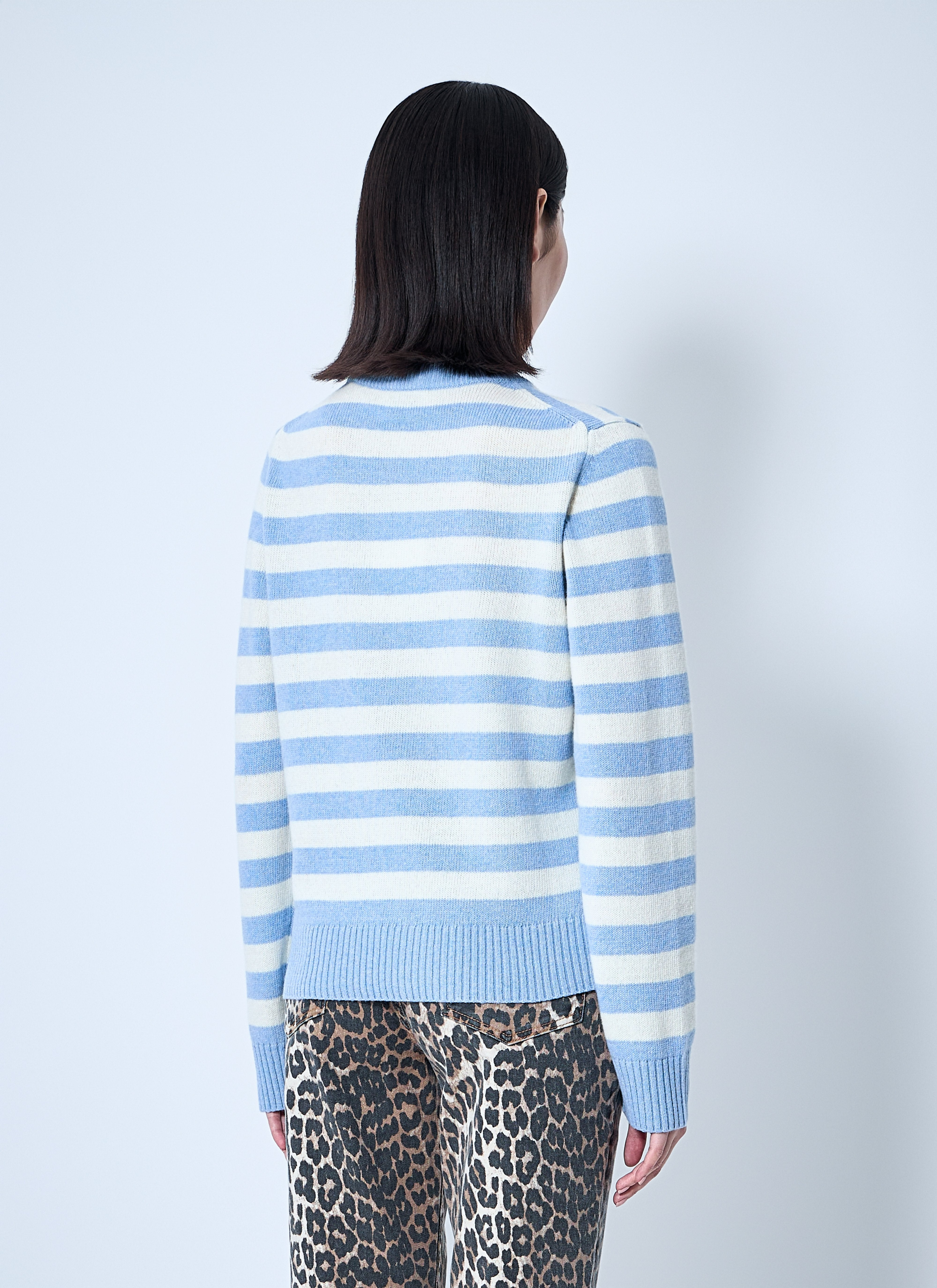 Ganni Women Striped Graphic Sweater - 4