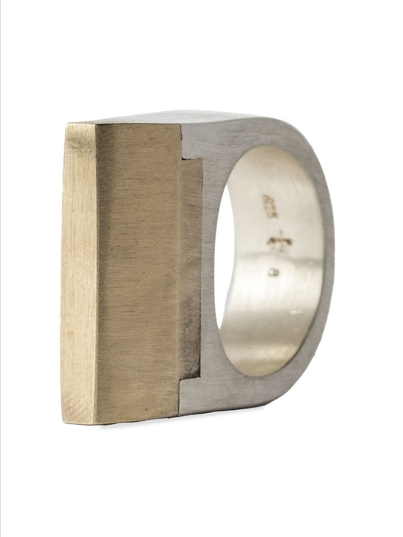 Plate Pyroid Single brass sterling-silver ring 3