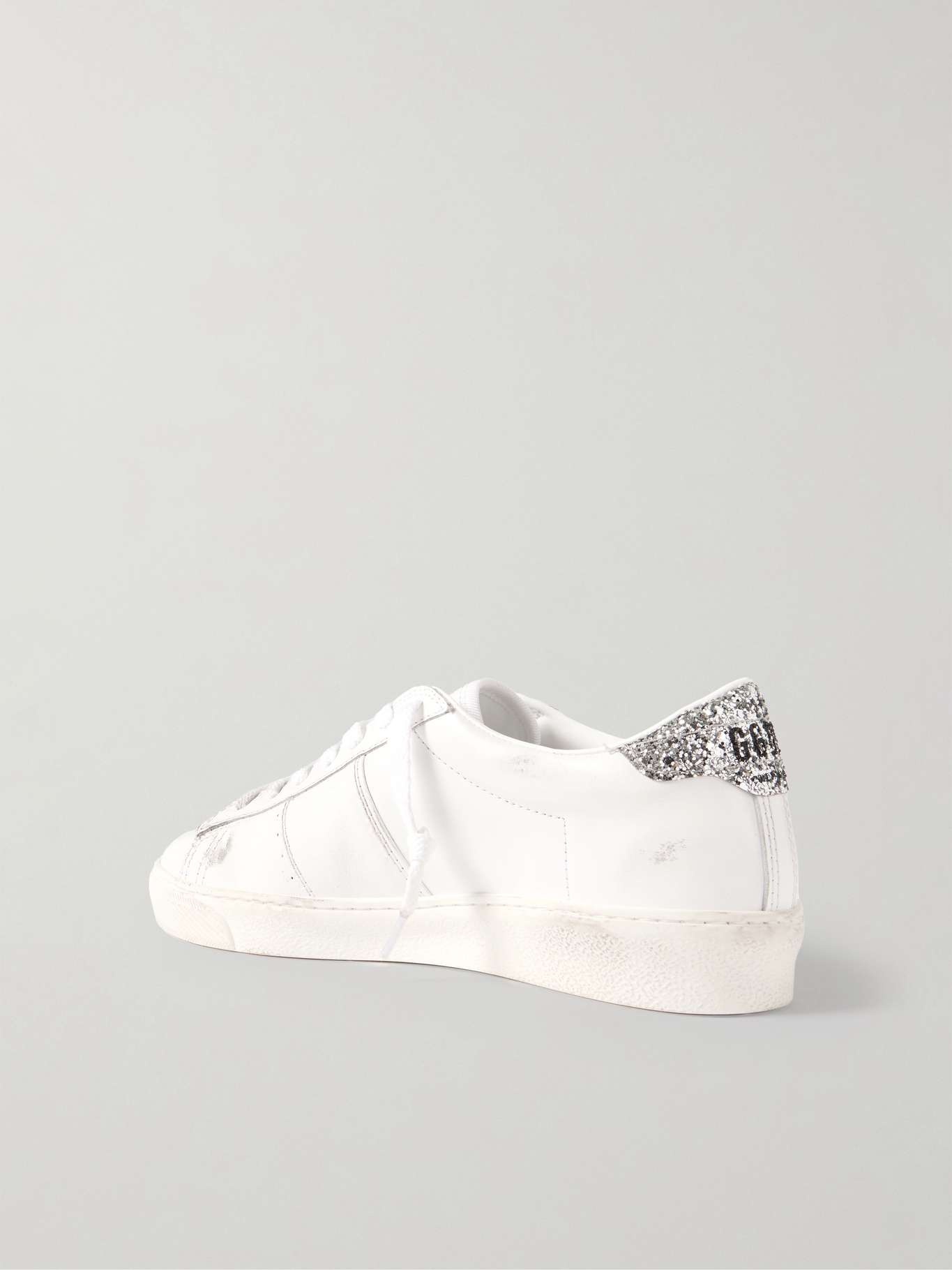 Matchstar distressed glittered leather sneakers - 3